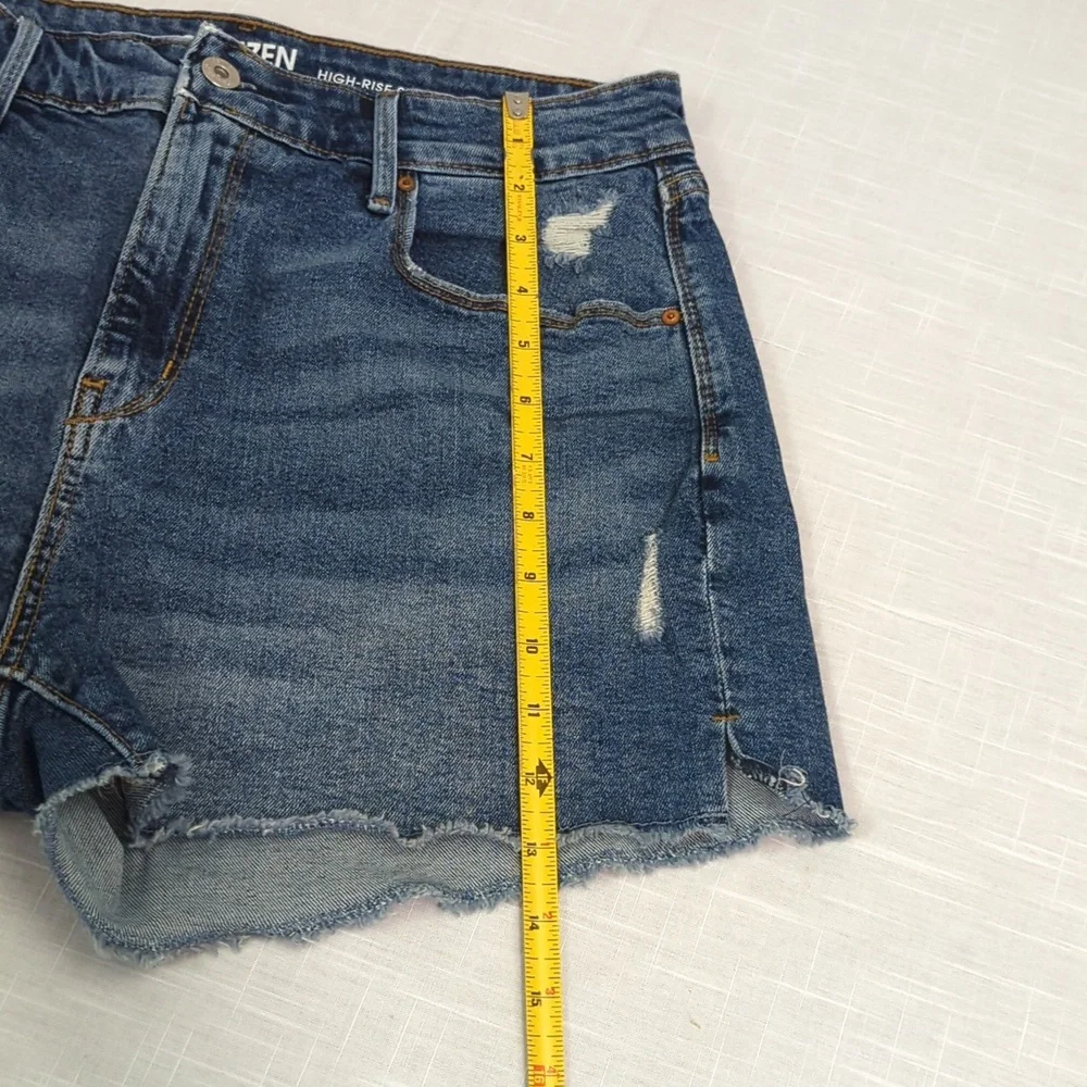 Denizen Levi's high-rise shorts, jean denim cut offs, women's size 10 / 30 - Picture 4 of 15